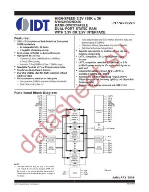 IDT70V7599S133BC datasheet  
